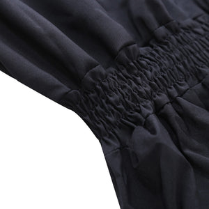 Black V Neck A-line Sundress