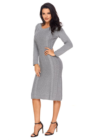 Gray Women’s Hand Knitted Sweater Dress