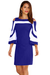 Royal Blue White Colorblock Dress