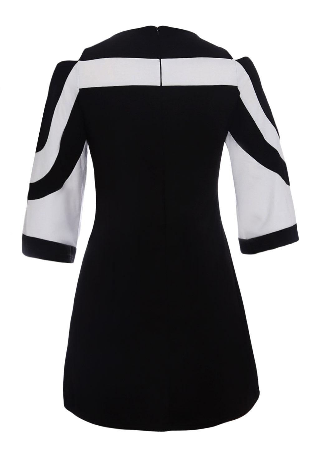 Black White Colorblock Dress